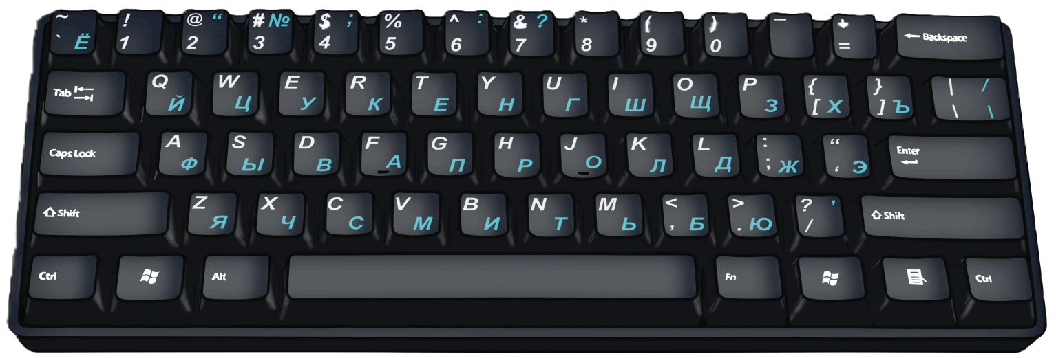 Russian ЙЦУКЕН keyboard layout diagram